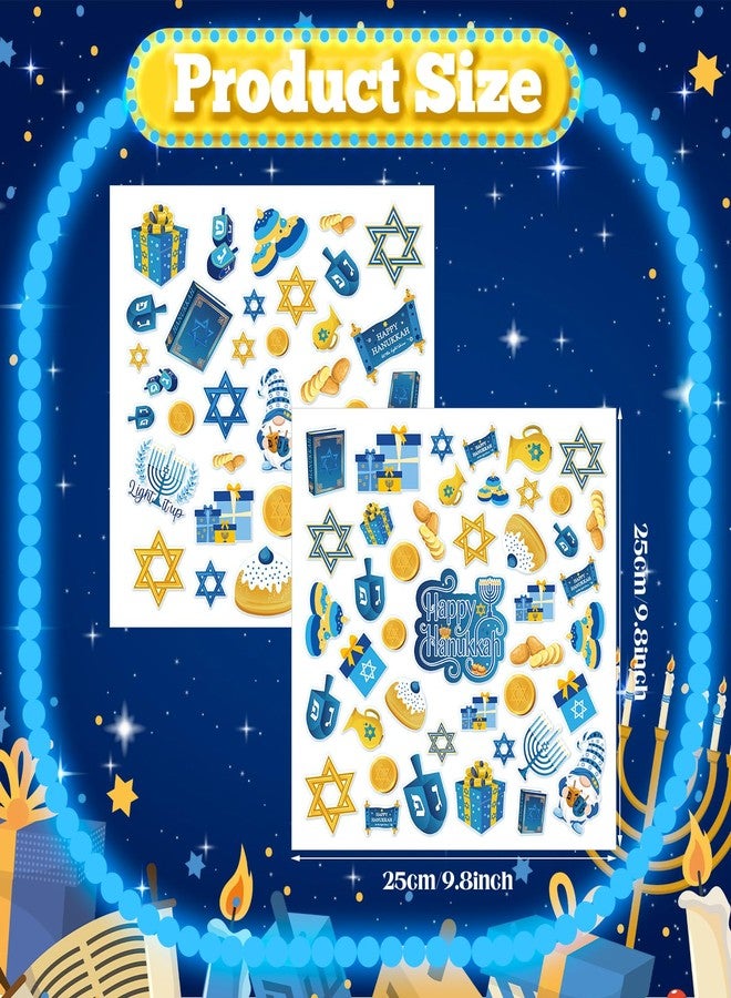 Tellingyou 78 Pcs Hanukkah Window Gel Clings Chanukah Thick Gel Clings Hanukkah Menorah Dreidel Window Decals Stickers Removable Reusable Menorah Window Clings for Adult Home Party Supplies Decor - Image 2